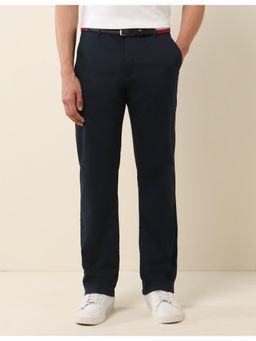 U.S. POLO ASSN. - Mens Navy Blue Textured Slim Fit Trouser