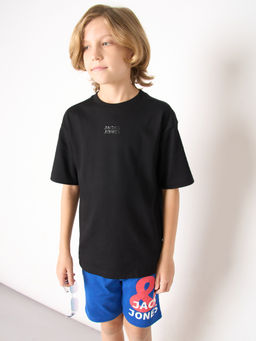 Jack & Jones Junior - Boys Solid Black T-Shirt