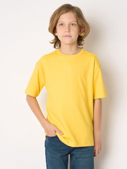 Jack & Jones Junior - Boys Solid Loose Fit T-Shirt Yellow