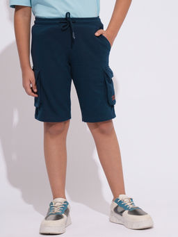 Jack & Jones Junior - Boys Solid Regular Fit Shorts Navy Blue