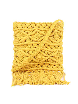 Astrid - Yellow Macrame Crossbody Sling Bag