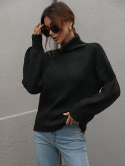 Oh Rare - Women Black Pullover Sweater