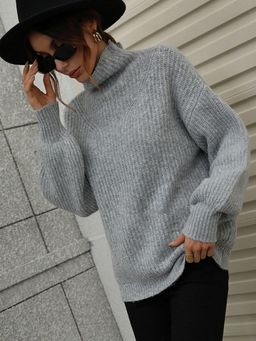 Oh Rare - Women Grey Pullover Sweater