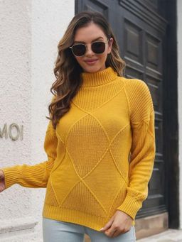 Oh Rare - Women Yellow Pullover Sweater