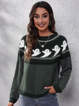 Oh Rare - Women Green Pullover Sweater