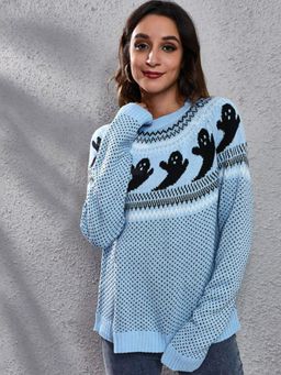 Oh Rare - Women Blue Pullover Sweater