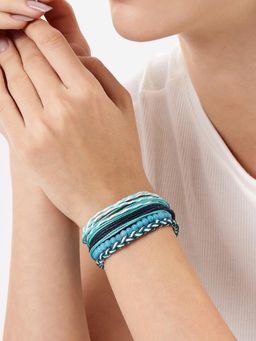 Carlton London - Multi-Color Braided Stacking Friendship Bracelet (Set Of 4)