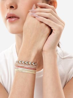 Carlton London - Multi-Color Braided Stacking Friendship Bracelet (Set Of 4)