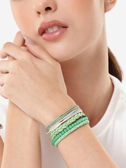 Carlton London - Multi-Color Braided Stacking Friendship Bracelet (Set Of 4)