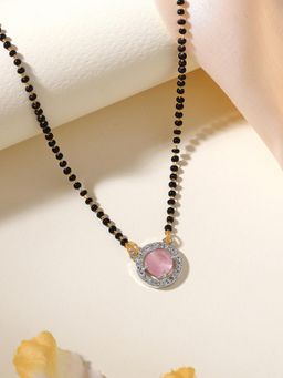 Estele - Gehena Minimal Design Round Pink Pendant Mangalsutra