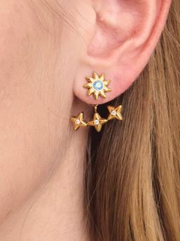 Inaya Accessories - 18K Gold Plated Celestial Star Stud Pair of Earring, Astra