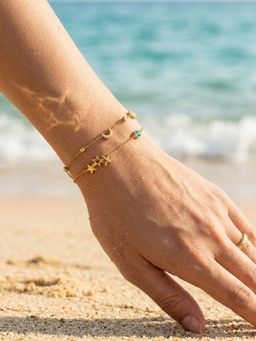 Inaya Accessories - 18K Gold Plated Celestial Layered Bracelet, Avni