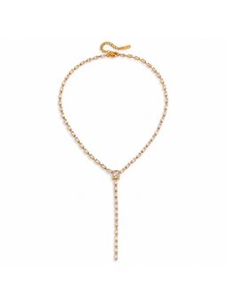 Inaya Accessories - 18K Gold Plated Minimalist Lariat Chain Necklace, Betty