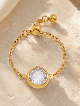 Inaya Accessories - 18K Gold Plated Chain Link Ring, Diva