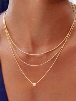 Inaya Accessories - 18K Gold Plated Dainty Layered Necklace, Dua