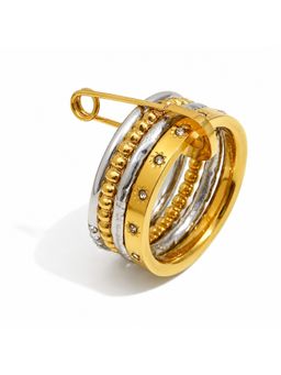Inaya Accessories - 18K Gold Plated Modern Style Ring, Luxe