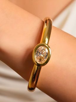 Inaya Accessories - 18K Gold Plated Open Cuff Bracelet, Napes