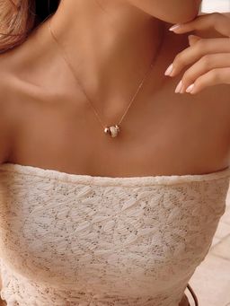 Inaya Accessories - 18K Gold Plated Pave Crystal Pendant Necklace, Neha