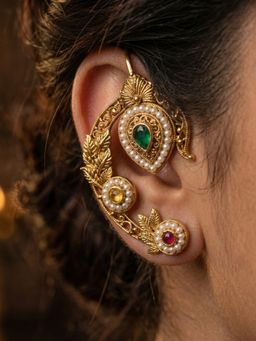 NUI - Gold Plated Ear Cuff Pair Of Earrings For Women And Girls
