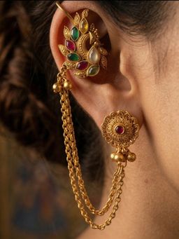 NUI - Gold Plated Ear Cuff Pair Of Earrings For Women And Girls