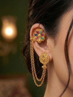 NUI - Gold Plated Ear Cuff Pair Of Earrings For Women And Girls