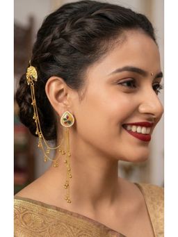 NUI - Gold Plated Kashmiri Earring With Earchain For Women And Girls