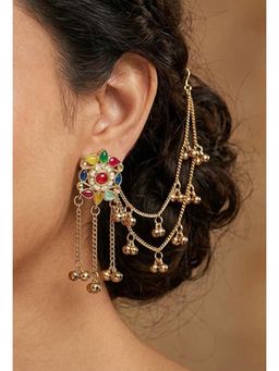 NUI - Gold Plated Kashmiri Earring With Earchain For Women And Girls