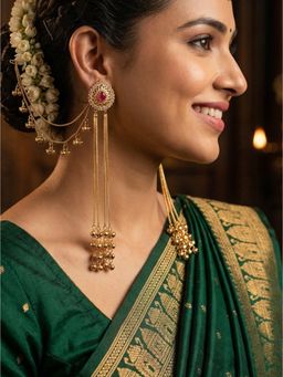 NUI - Gold Plated Kashmiri Pair Of Earrings For Women And Girls