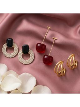 NUI - Multi-Color Earrings For Women And Girls (Pack of 3)