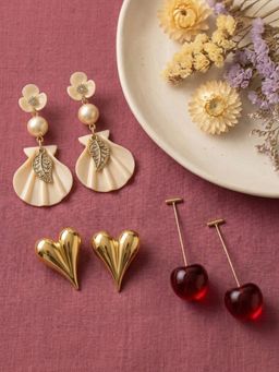 NUI - Multi-Color Earrings For Women And Girls (Pack of 3)