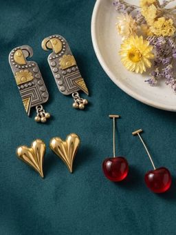 NUI - Multi-Color Earrings For Women And Girls (Pack of 3)