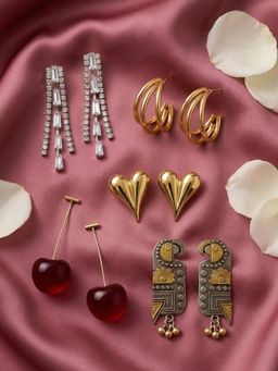 NUI - Multi-Color Earrings For Women And Girls (Pack of 5)