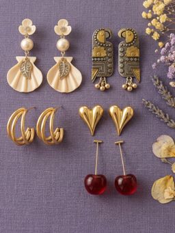 NUI - Multi-Color Earrings For Women And Girls (Pack of 5)