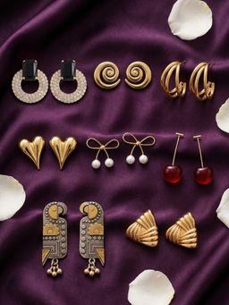 NUI - Multi-Color Earrings For Women And Girls (Pack of 8)