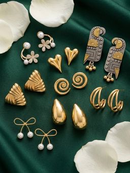 NUI - Multi-Color Earrings For Women And Girls (Pack of 8)