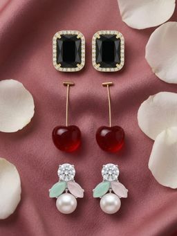 NUI - Multi-Color Earrings For Women And Girls (Pack of 3)