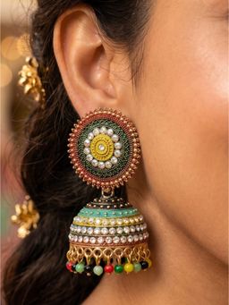 NUI - Gold Plated Jhumka Pair Of Earrings For Women And Girls