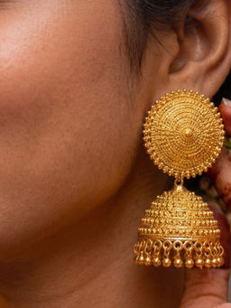 NUI - Gold Plated Jhumka Pair Of Earrings For Women And Girls