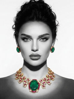 NUI - Gold Plated Cubic Zircon Pair Of Earrings with Necklace