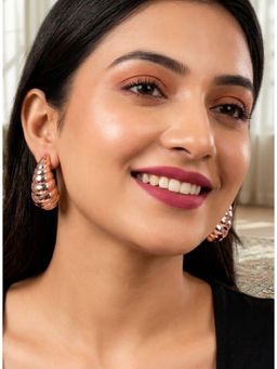 NUI - Rosegold Plated Pair Of Earrings For Women And Girls