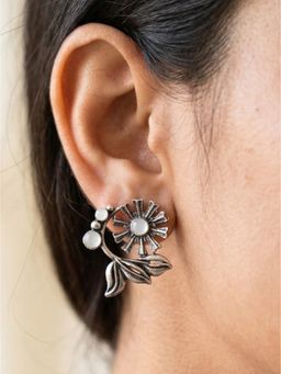 NUI - Oxidised Silver Plated Pair Of Earrings For Women And Girls