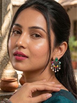 NUI - Oxidised Silver Plated Pair Of Earrings For Women And Girls