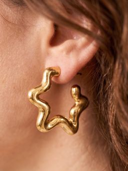 NUI - Gold Plated Pair Of Earrings For Women And Girls