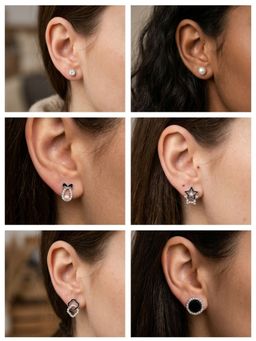 NUI - Multi-Color Earrings For Women And Girls (Pack of 6)