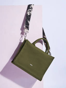 EcoRight - Olive Solid Satchel Handbag