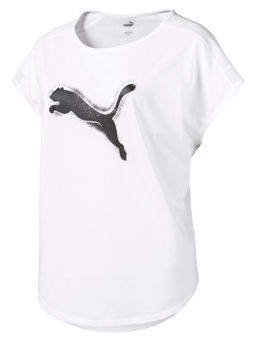 Puma - Studio Mesh Cat Womens White T-Shirt