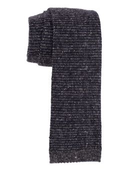 The Tie Hub - Blue With Grey Strip Wool Necktie