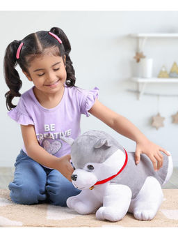 TOYTALES - Husky Dog 25 Cm Soft Toy for Kids (1-2 Years)