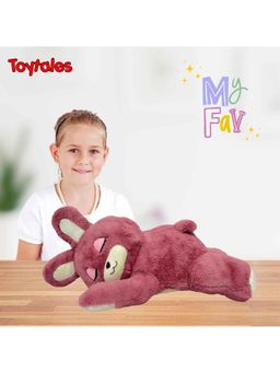 TOYTALES - Red Sleeping Bunny Super Soft Plush Toy for Kids (1-2 Years)