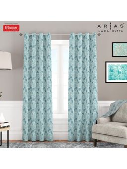 At Home by Nilkamal - Arias Luxuria Jacquard Long Door Curtains Sea Green (Set of 2)